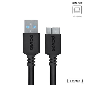Cabo Para Hd Externo Usb A 3.0 Macho Para Micro Usb B 3.0 (10 Pinos) Macho 28awg 1 Metro - Puamcm3-1