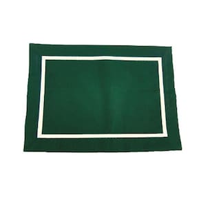 Jogo Americano Canto Mitrado Bordado Verde 01 Peça