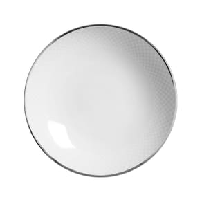 Conjunto com 6 Pratos Fundo Relevo Prata Ø25cm
