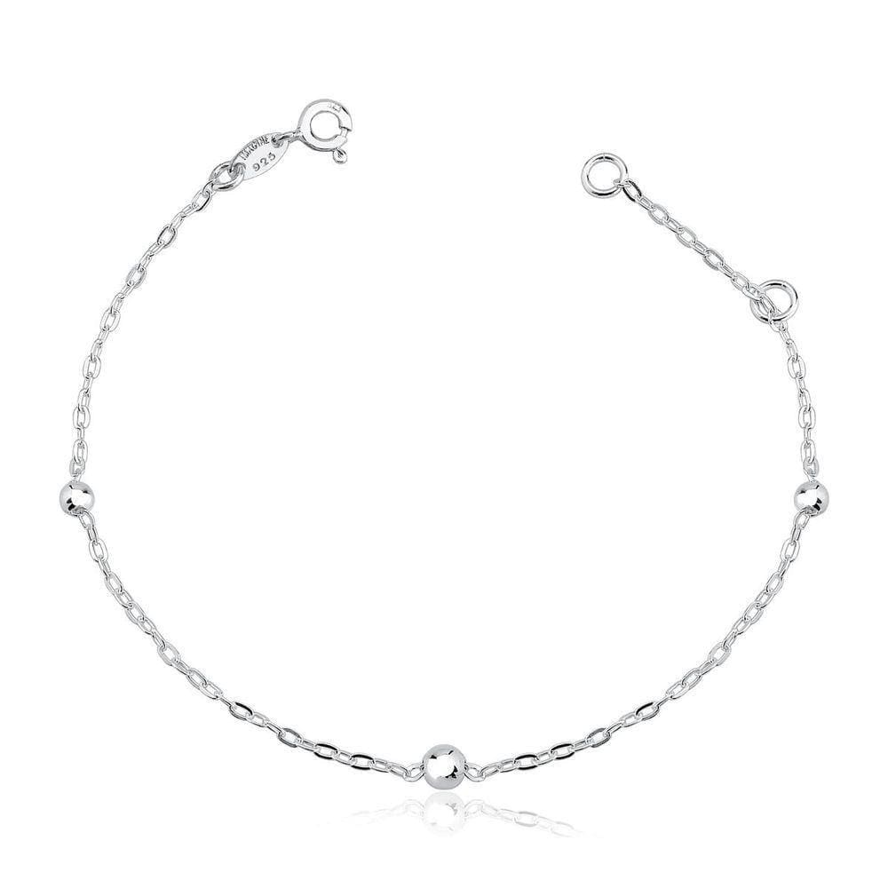 Tornozeleira Bolas 3mm 4mm Prata925 - 25cm