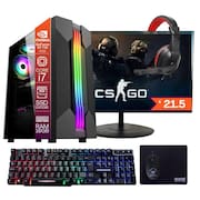 Computador Gamer completo Intel Core i7 16GB de Memória SSD 240GB Placa de Video Geforce 4GB Monitor 21.5