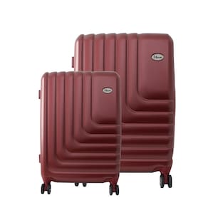 Conjunto de Malas Abs para Viagem Expansível Ika Flex Cadeado Tsa Rodas Duplas 2pcs P/m Vermelha