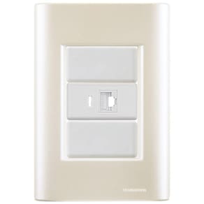 Cj Tomada Rj45 Rj 45 Ethernet Giz Pérola Tramontina Completo Pronto Tramontina