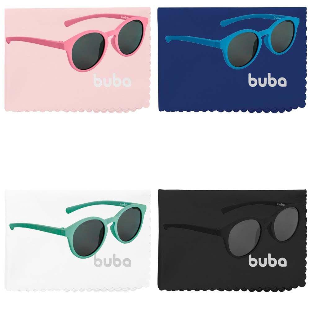 Óculos de Sol Oval Infantil Proteção UV400 Armação FLexível Lenço para Lentes Buba