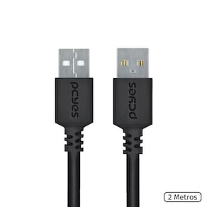 Cabo De Dados Usb A 2.0 Macho Para Usb A 2.0 Macho 28awg Puro Cobre 2 Metros - Puam2-2