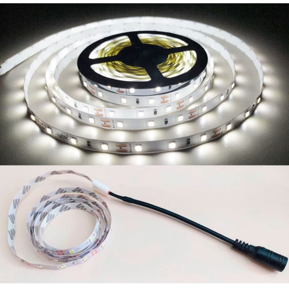 Fita Led 24w 12v Bivolt Branco Frio Com fita Dupla face Bivolt