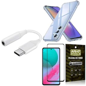 Capinha Samsung M54 + adaptador Tipo C para Fone P2 + Película 3D
