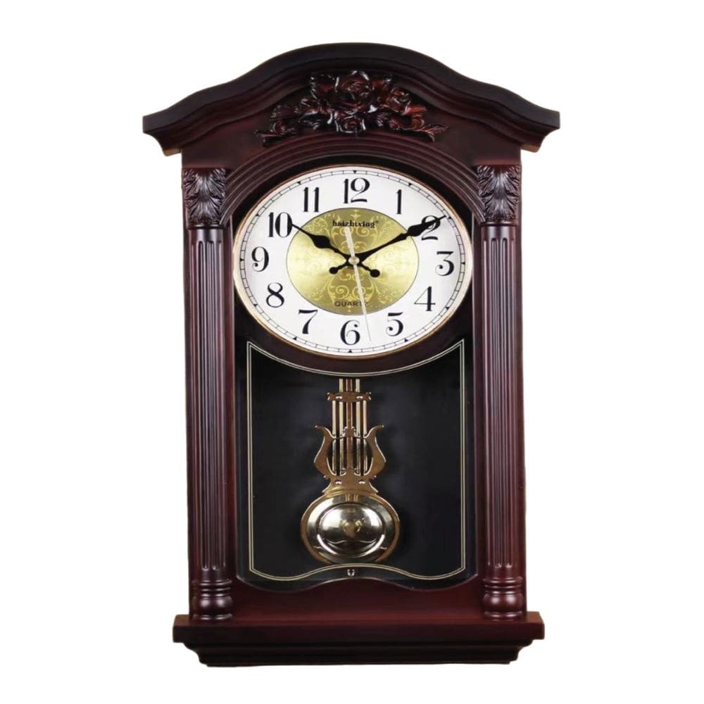 Relógio De Parede Rustico Silencioso com Pêndulo 50cm