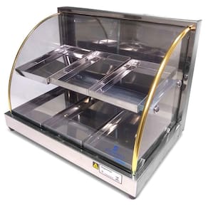 Estufa para Salgados Dupla 6 Bandejas Vidro Curvo a Gás Inox Bares Bar Restaurante - Supritecs Equipamentos