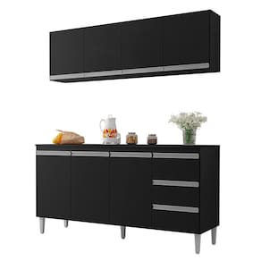 Kit de Cozinha Andréia Balcão 150cm com Tampo MDP e Aéreo - AJL Móveis