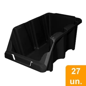 Gaveta para Estante Presto Caixa Box N.5 15x11x25cm Preto - Embalagem com 27 Unidades
