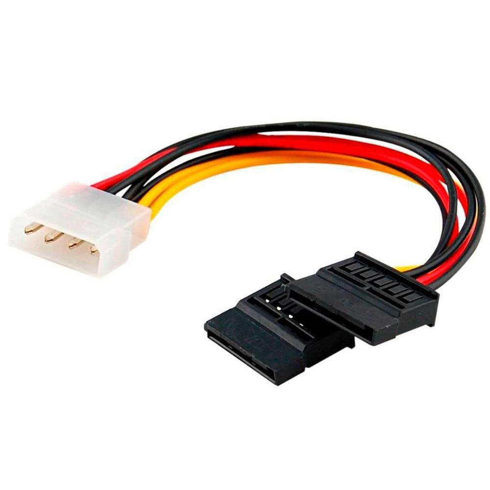 Cabo de Energia SATA - 1 Conector 4 Pinos Molex para 2 de energia SATA