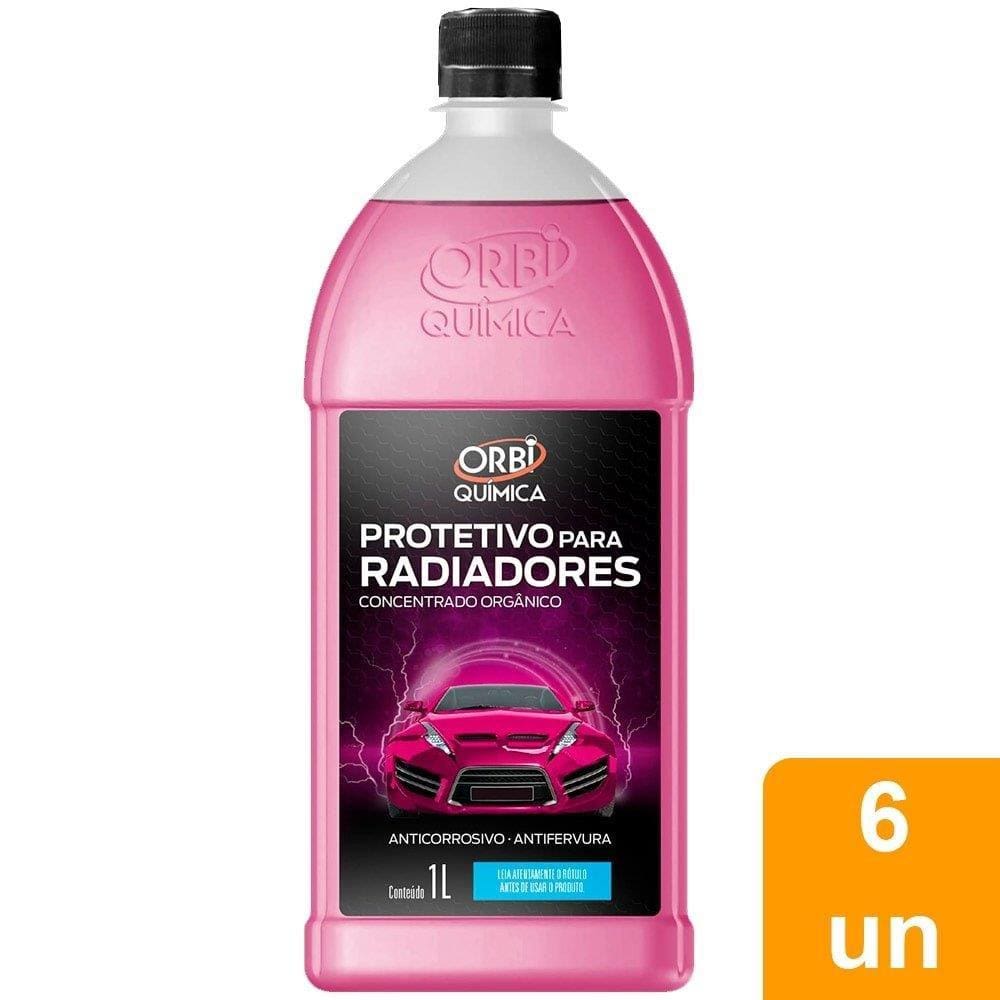 Aditivo Radiador Orbi Protetivo Orgânico Rosa 1 Litro - Embalagem com 6 Unidades