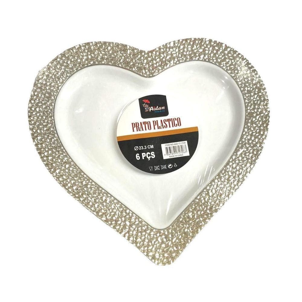 Pratos Descartáveis Luxo Prata - 18 Unidades