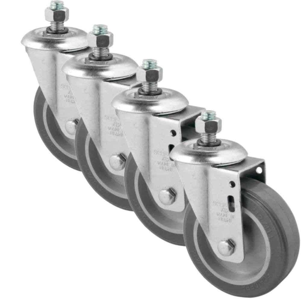 Rodizio Giratório 4 Peças 150mm para até 85kg com Espiga Roscada 1/2 POL GLE612-BP SCHIOPPA