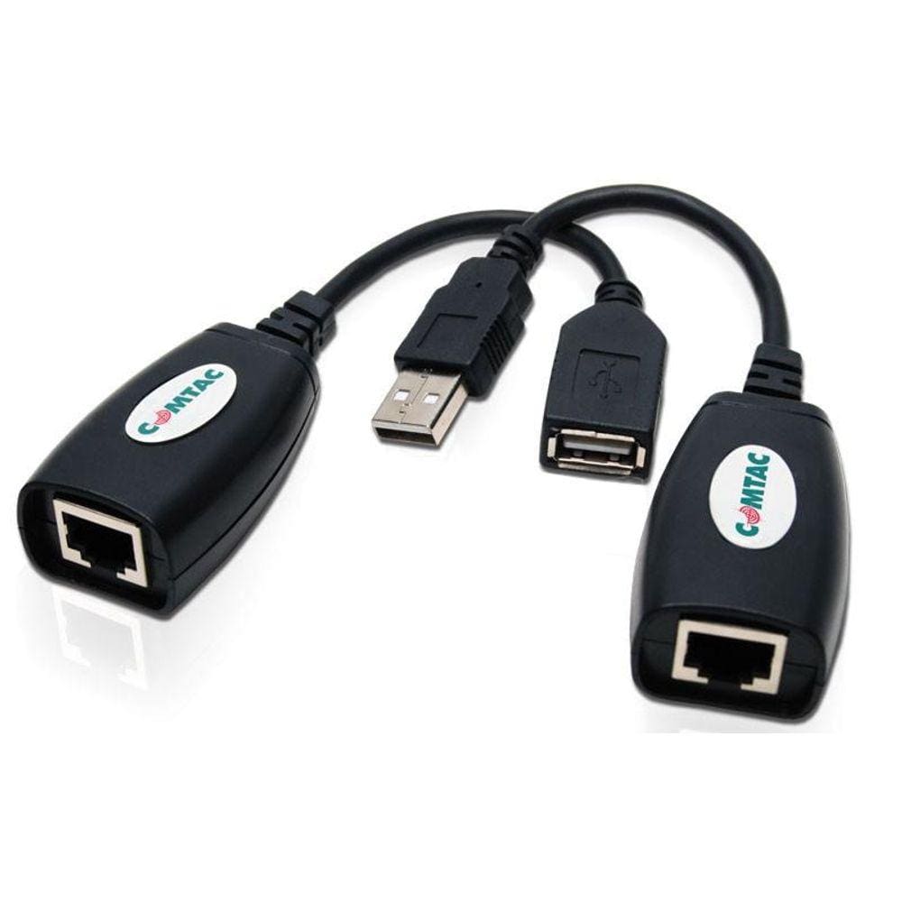 Extensor USB via Cabo de Rede - USB para RJ45 - Alcance de até 50 metros - Comtac 9312