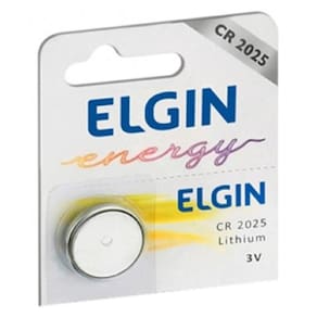 Bateria de Lítio CR2025 Elgin 82192 - Unidade - para alarmes automotivos, calculadoras e câmeras