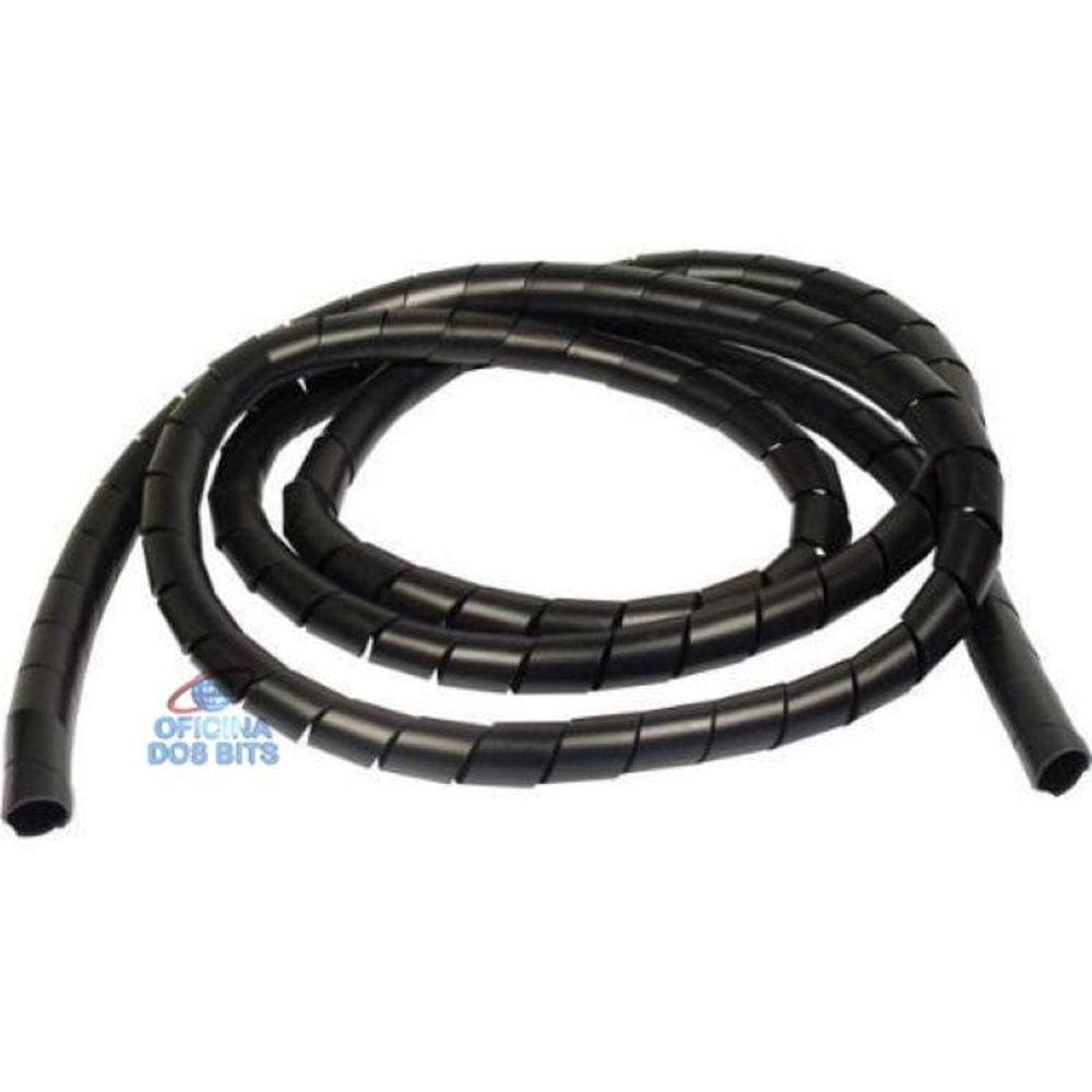 Fita Espiral 1/2 12,00mm Organizador de Fios e Cabos - Preto - Metro