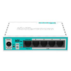 Roteador Mikrotik hEX Lite - PoE - 5 portas 100Mbps - RB750R2 - Reg. Anatel: 08265-18-03817