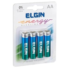 Pilha Alcalina AA Elgin LR6 - com 4 unidades - 82153