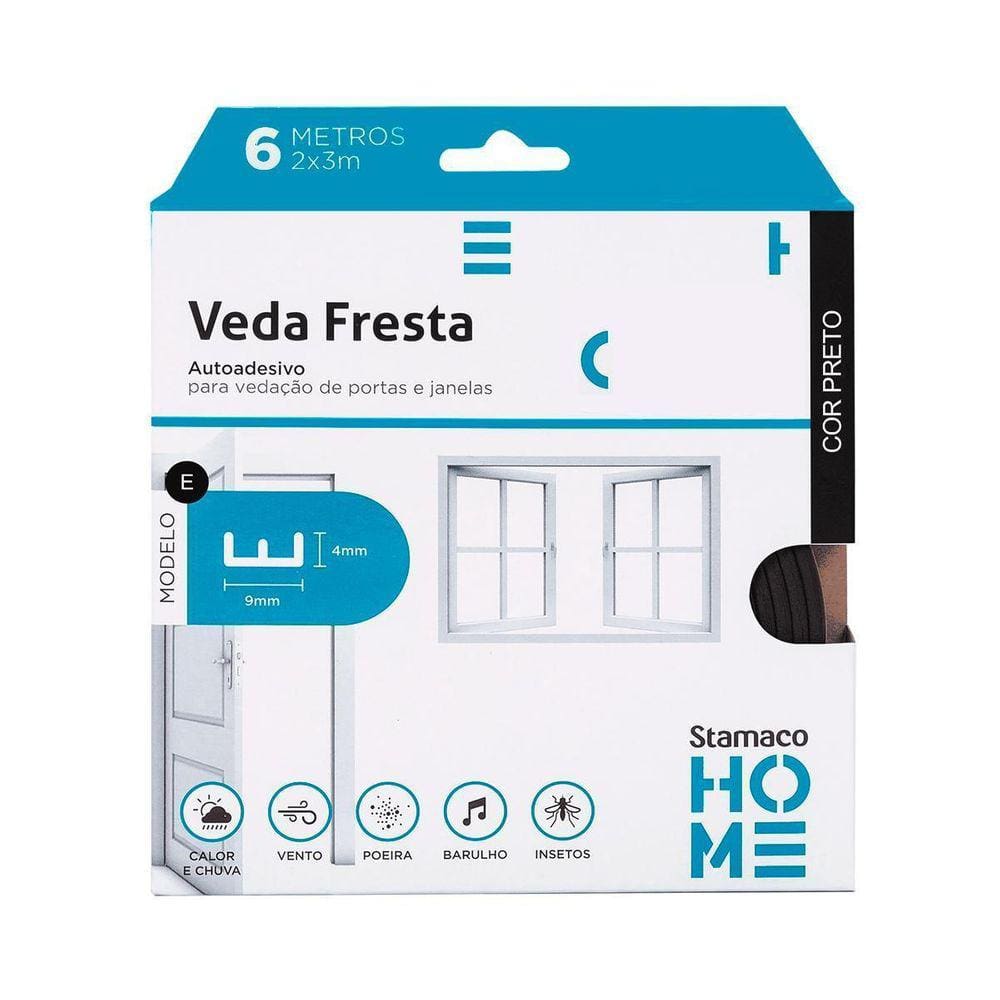 Veda Fresta Stamaco E Autoadesivo 6m Preto