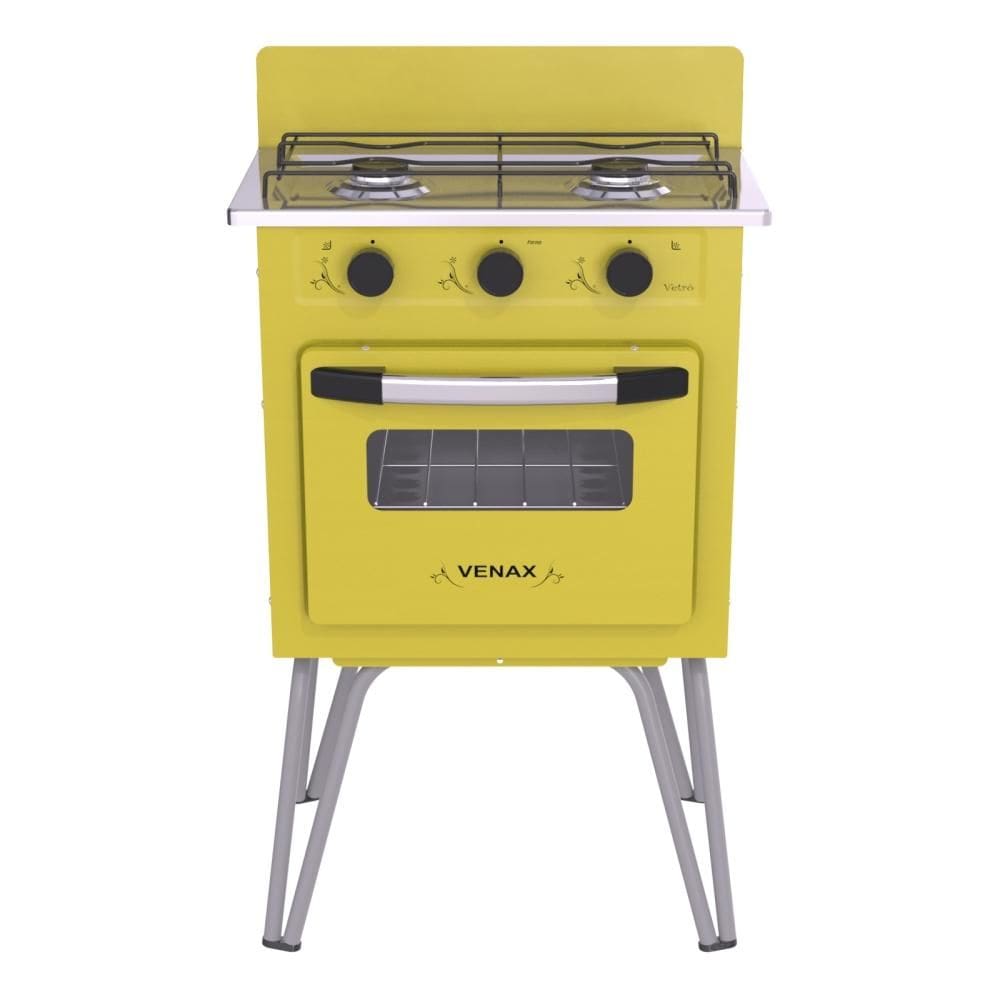 Fogao a Gas 2 Bocas Venax Gemini Vetro Amarelo