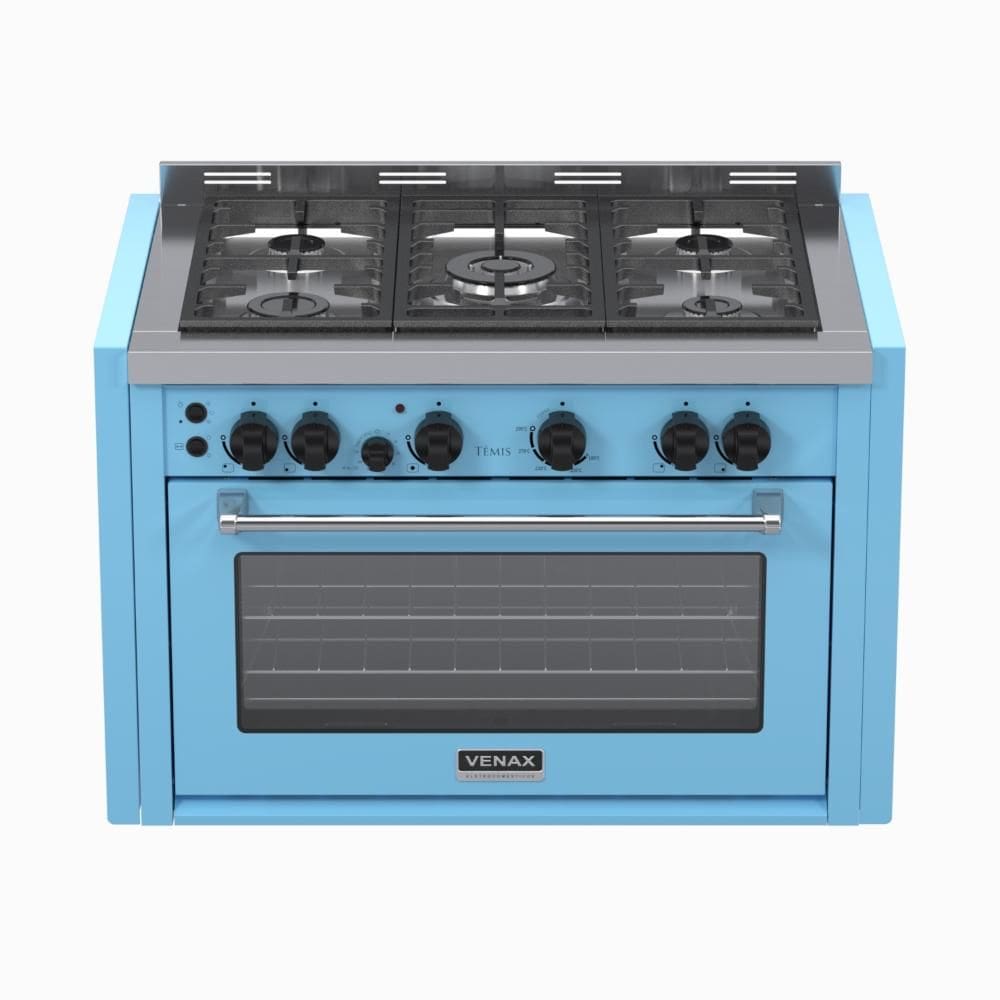 Fogao a Gas de Embutir 5 Bocas Venax Temis Azul