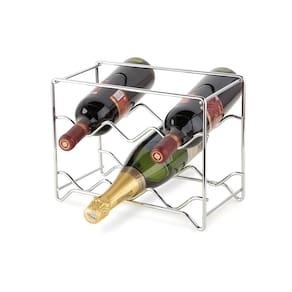 Mini Adega para 6 Garrafas de vinho Cromada - Forma Inox