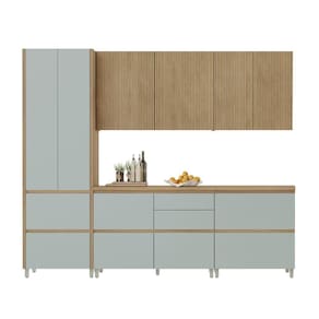 Cozinha Completa 100% MDF 5 Peças Nesher Rainha Marrom Verde