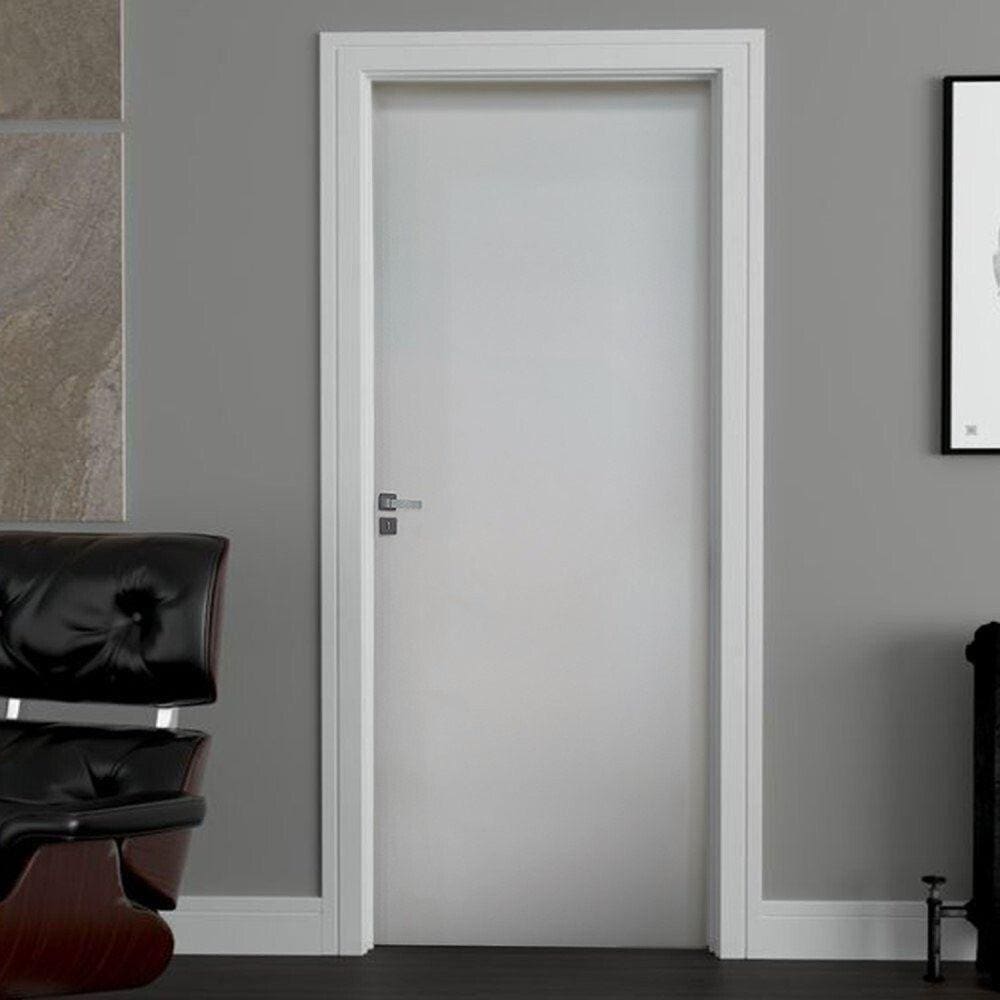 Kit Porta de Madeira 210x82cm Batente 18cm Lisa Primer Uniportas Branco