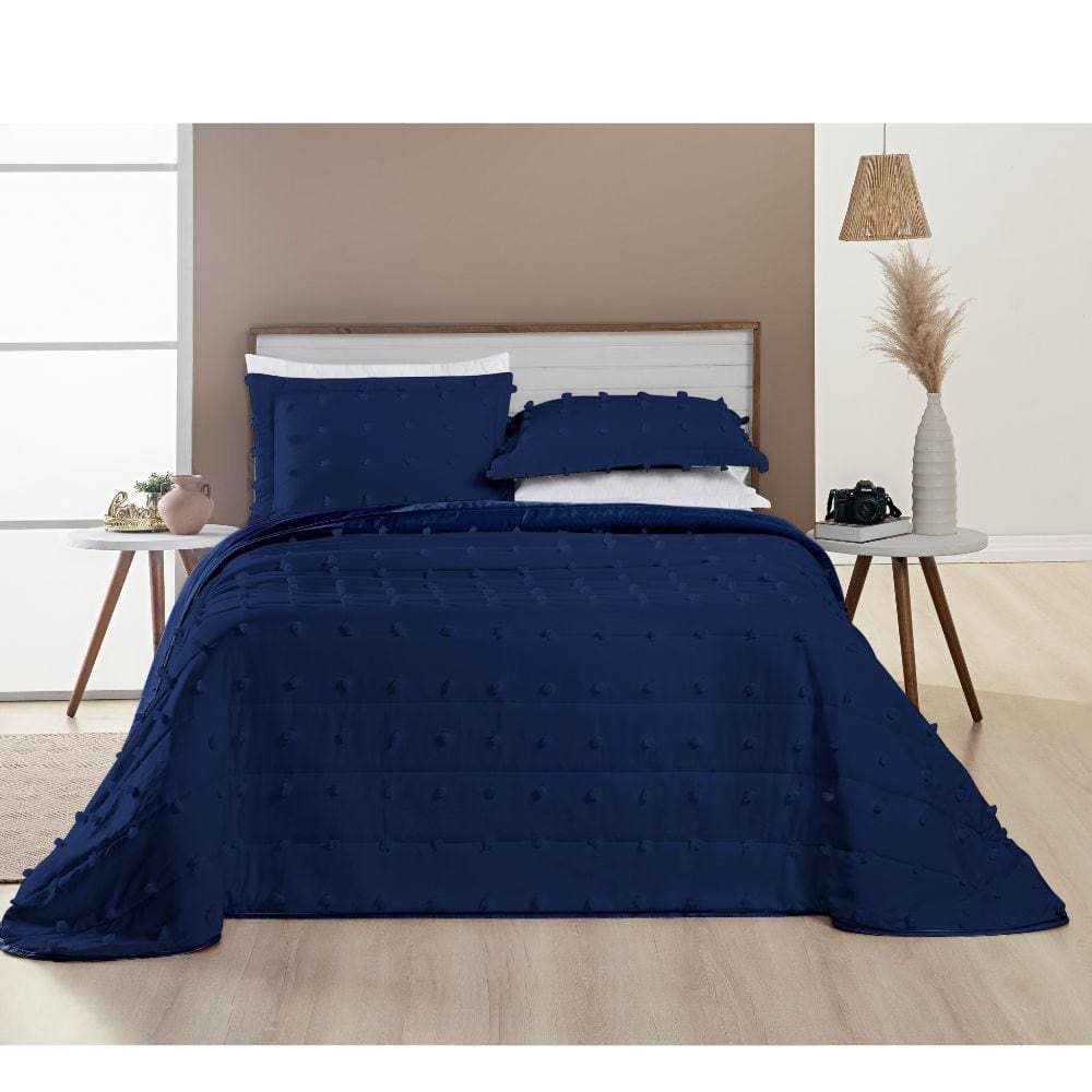 Colcha King 3 Peças Cobre Leito Micropercal 300 Fios Popy