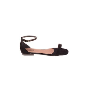 Sandália Baixa Feminina Flat Casual Traseiro Fechado Preto