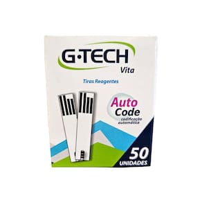 Tiras Reagentes para Aparelho de Glicose Sistema Auto Code 50 Unidades G-Tech Vita