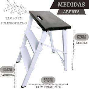 Escada Banqueta 3 Degraus Banco Dobravel