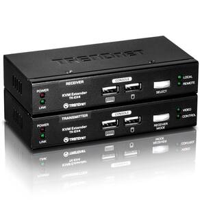 Kit extensor KVM TrendNet TK-EX4 - USB - via Cabo de Rede - Estenda teclado, mouse  até 100 metros