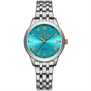 Relógio De Pulso Feminino Design Classico Simples Elegance Azul Celeste