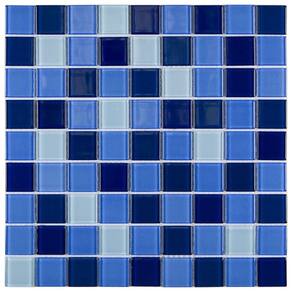Pastilha de Vidro Cristal Miscelanea 29,2x29,2cm Azul