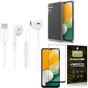 Capinha Samsung A13 5g + Fone de Ouvido Tipo C + Película 3D