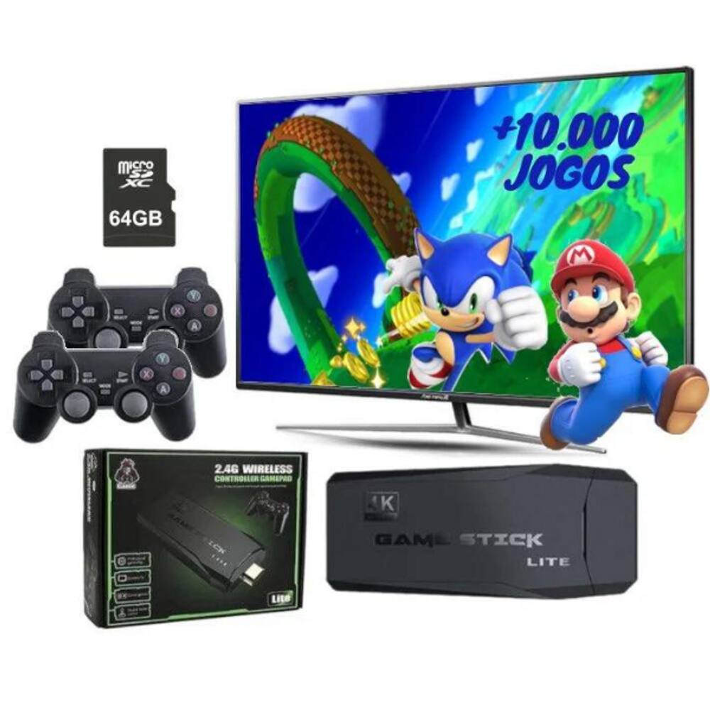 Vídeo Game Retro 3000 Jogos 2 Controles Com Fio Hdmi 4k