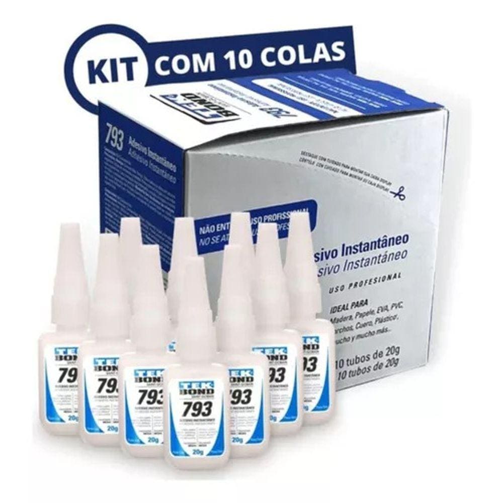 Kit 10 Cola Instantânea Tek Bond 793 20g