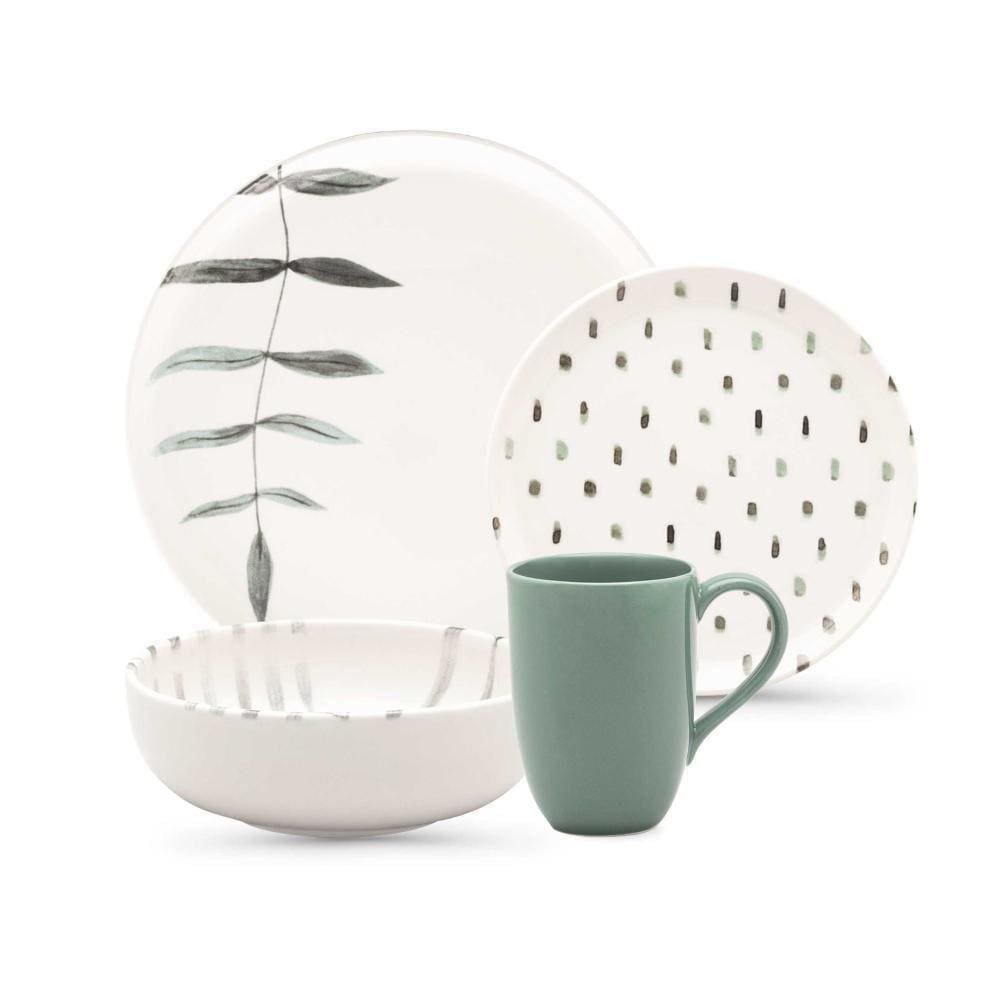 Jogo de Pratos Oxford Flat Samambaia - 16 peças