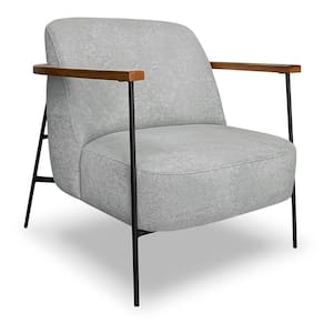 Poltrona Decorativa Celeste Linho Bouclê Base de Ferro Preto - Pallazio