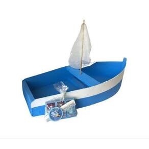 Kit Iemanjá - Azul E Branco + Barco 30Cm Oferenda Ano Novo