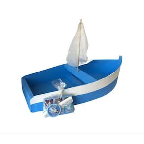Kit Iemanjá - Azul E Branco + Barco 30Cm Oferenda Ano Novo