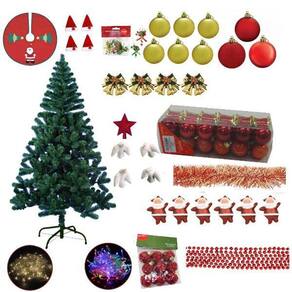 Árvore Natal Noruega 1,50M 320G Decorada 122 Itens P 110V