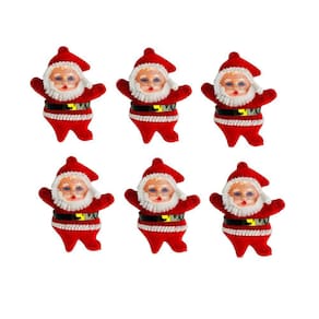 Boneco Pendente Natal 12 Unidades 6cm Vermelho/Branco