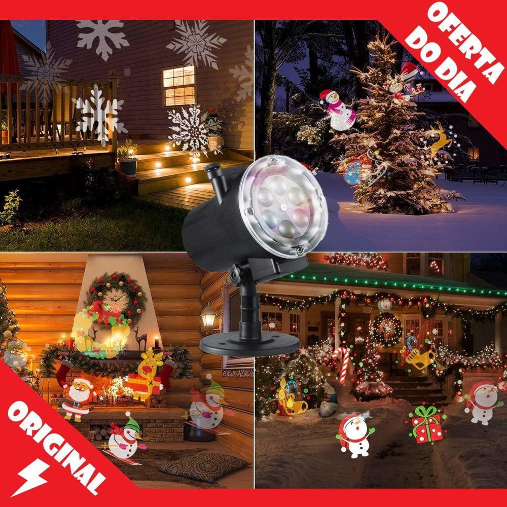 Projetor Holográfico Natal 4 Temas 12W À Prova D`água