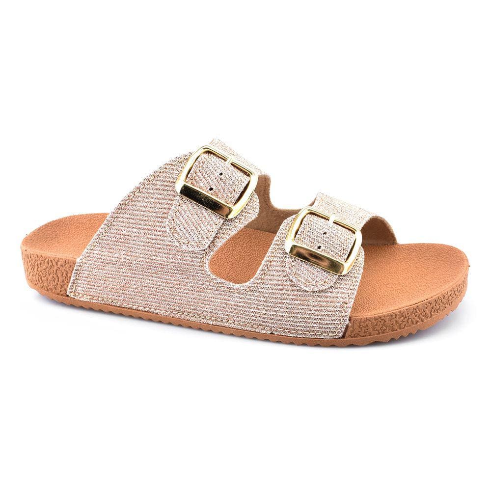 Tamanco Birken Sandalia Glitter Glam Dourado Godiva Fivela Light Gold 324076