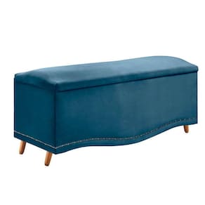 Calçadeira Sapateira Baú Holanda 160cm De Largura Veludo Star Confort Azul
