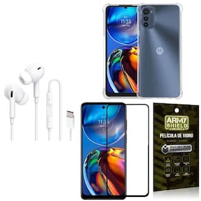 Capinha Moto E32 + Fone Tipo C Intra Auricular + Película 3D
